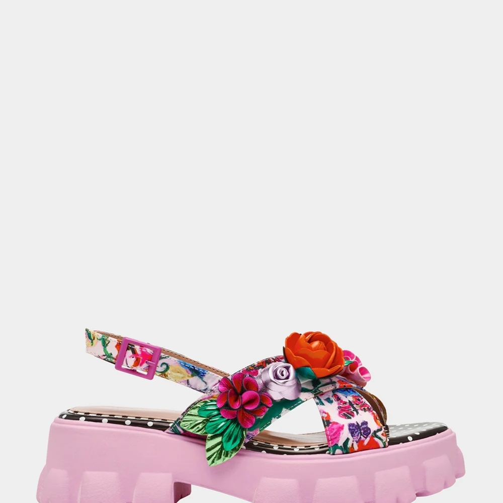 Betsey Johnson Nikkita Pink Floral Platform Sandals